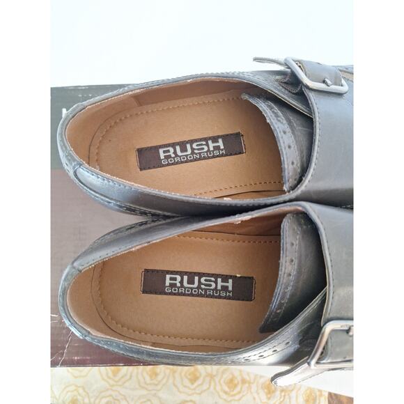 Rush by Gordon Rush Grovelea Monk Strap Shoes Grey Leather Men’s 9M - Picture 6 of 8